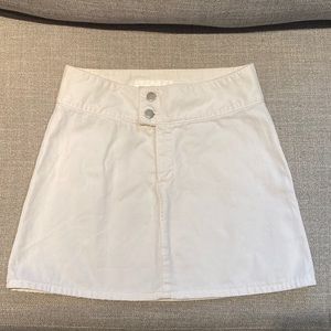 Paper Denim + Cloth White Denim Mini Skirt